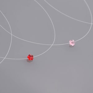 Alambre de pesca transparente trébol de cristal de nylon Swarovski plata maciza 925 oro relleno ZOUX175 mini cuellos de flores