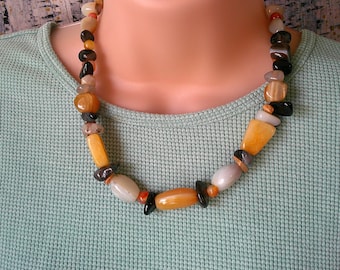Stone Agate Necklace, 18" Length