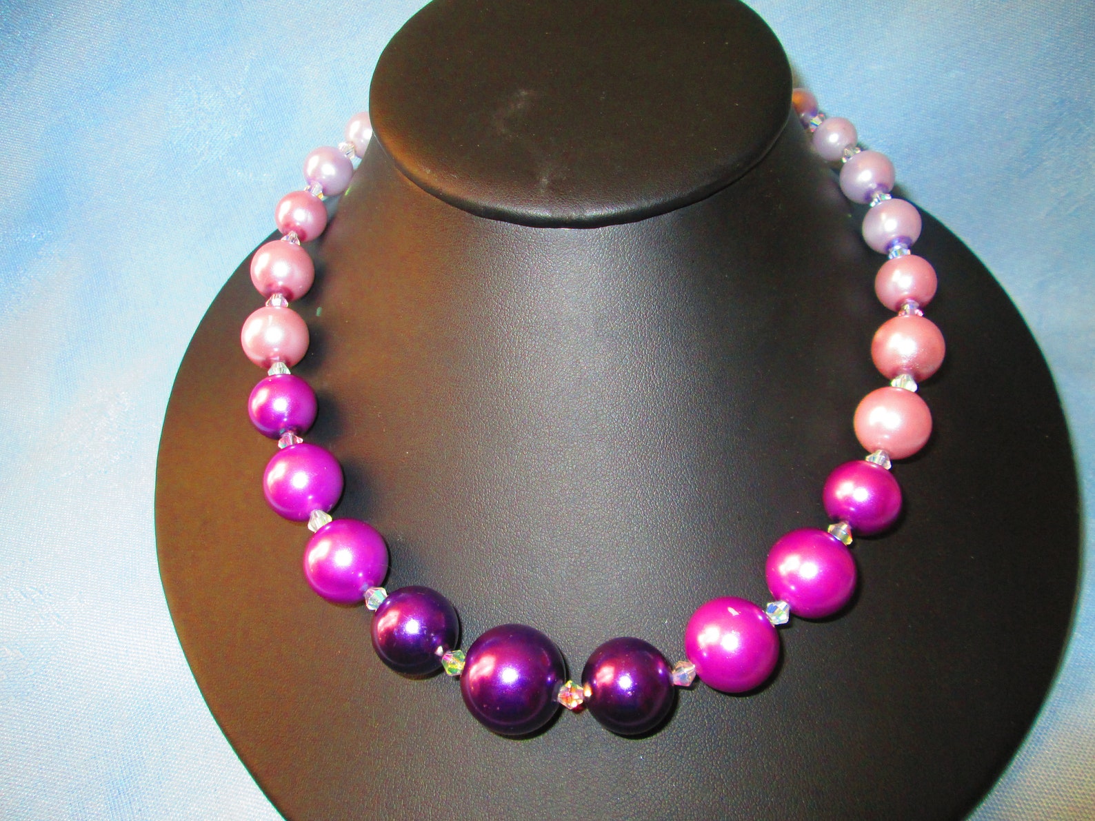 Pearl Umbray Necklace-shades of Purple & Lavender-crystal - Etsy