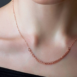 Dainty rose gold necklace, simple rose gold necklace, rose gold bridesmaid jewelry, rose gold necklace wedding, rose gold wedding necklace