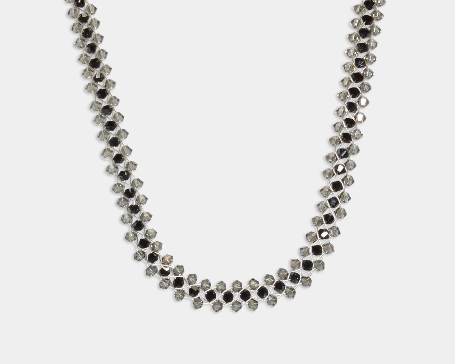 Swarovski Crystal Long Necklace, Long Black Necklace, Necklaces for Women, Black Necklace