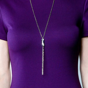 1920s jewelry, statement tassel necklace tassel pendant necklace, 1920s necklace simple vintage sterling tassel necklace, long chain pendant