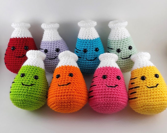 Crochet Chemistry Erlenmeyer Flask, Crochet Erlenmeyer Chemistry Set