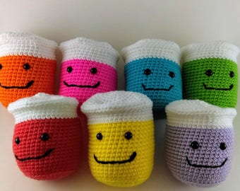 Crochet Beaker Amigurumi Chemistry, Chemistry Plush Crochet Lab Set, Organic Chemistry Crochet Science, Beaker Crochet Chemistry Set