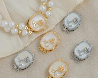 18k vergoldete Rose Blume Verschluss, DIY Halskette Armband Stecker
