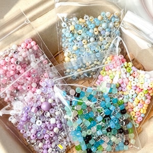 10g Mixed Glass Beads, Y2K Mini Bead, DIY Bracelet/Necklace/Phone Chain Making Crafting, Gifts for HER