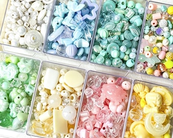 50g Y2K Assorted Acrylic Beads, DIY Beading, Charms, Cell Phone Straps, Jewelry Accessories, and Craft Supplies