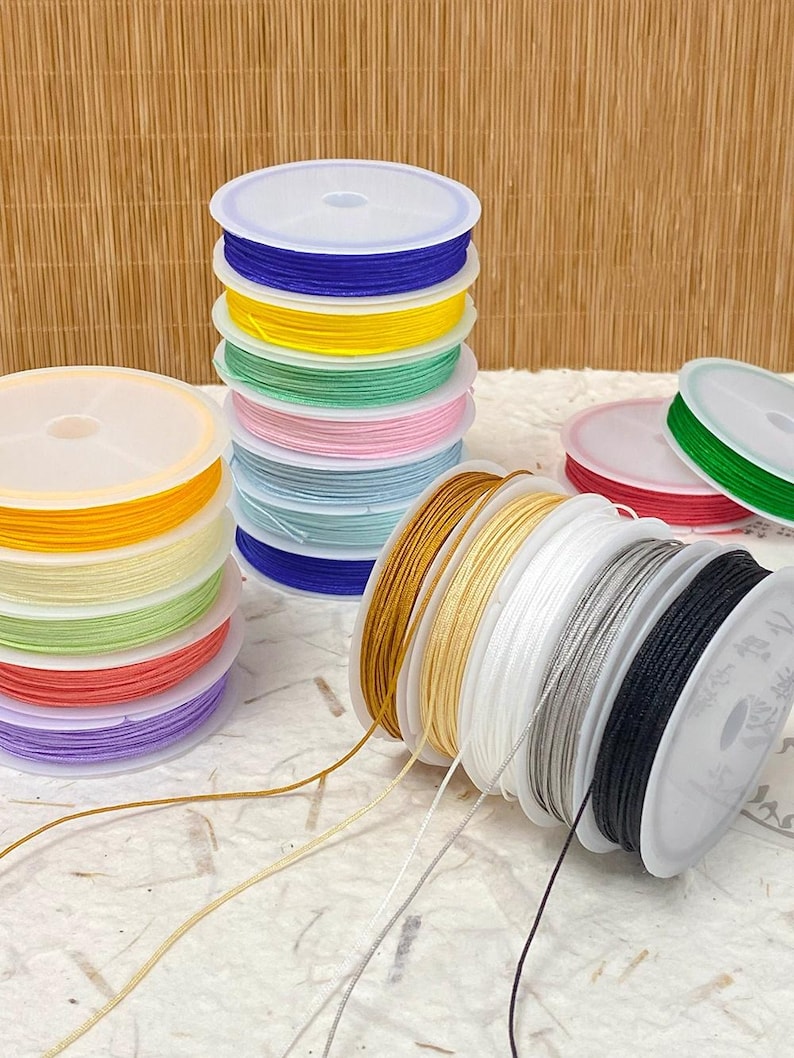 Locket Making Thread 0.6mm Nylon Braided Cord, DIY Bracelet, Necklace, Jewelry Making Thread ...