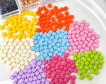 10pcs Colorful Star Acrylic Beads, DIY Charm Beads, Jewelry Making Supplies & Accessories