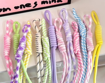 Colorful Handmade Rope Keychain, Bag Charm, Cell Phone Lanyard