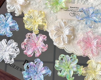 10pcs Iris Flower Bead Caps Petal Beads, DIY Beading Supplies for Bracelets Rings Earrings