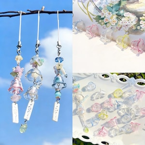 DIY Jellyfish Wind Chime Pendant Materials, Handmade Keychain Bag Hanger Phone Chain Accessories
