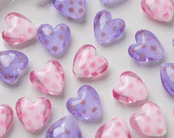 Handmade Lampwork Glass Heart Bead, Jewelry Making Supply