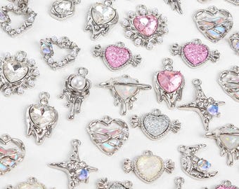 Y2K Pink Alloy Charms, Jewelry Making Material