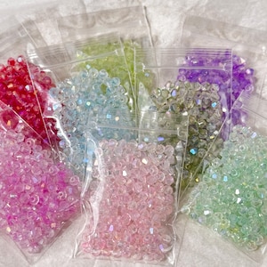 160pcs 4mm Faceted Crystal Beads, Crystal Glass Bead, DIY Earrings Bracelet Jewelry Making