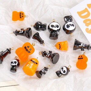 3D Halloween Pendants, Ghost Pumpkin Charms, DIY Jewelry
