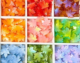 20PCS Maple Leaf Glass Beads, Leaf Bead, DIY Accessories For Earrings,Keychains & Phonechain charms