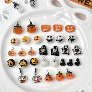 3PCS Halloween Beads,Spooky Pumpkin Witch Hat Pendant,Halloween Ghost Beads ,Halloween Decoration Beads,Halloween Jewelry,DIY Jewelry Beads