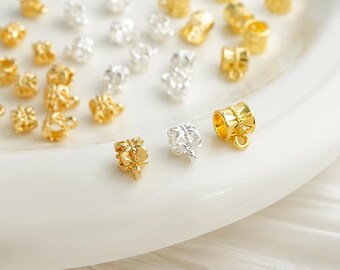 Gold-Plated Spacer Bead with Loops, Pendant Jewelry Component