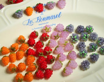 Lampwork Raspberry Beads, Handmade Berry Beads, DIY Fruit Jewelry, Bead Wholesale, Gifts For Her