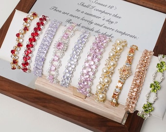 DIY Bracelet Material Kit, Prong-Set Zircon Jewelry Set, Handmade Bracelet and Ring Accessories Materials
