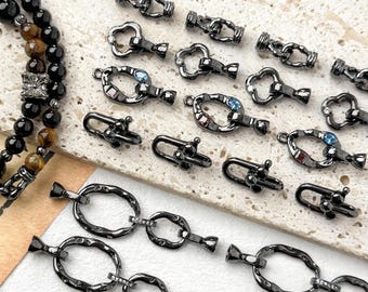 Gunblack Plated End Clasps, DIY Craft Supplies, Clasp Accessories For Bracelets and Necklaces