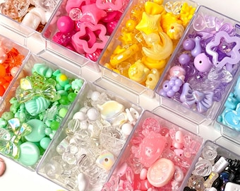 50g Y2K Assorted Acrylic Beads, DIY Beading, Charms, Cell Phone Straps, Jewelry Accessories, and Craft Supplies