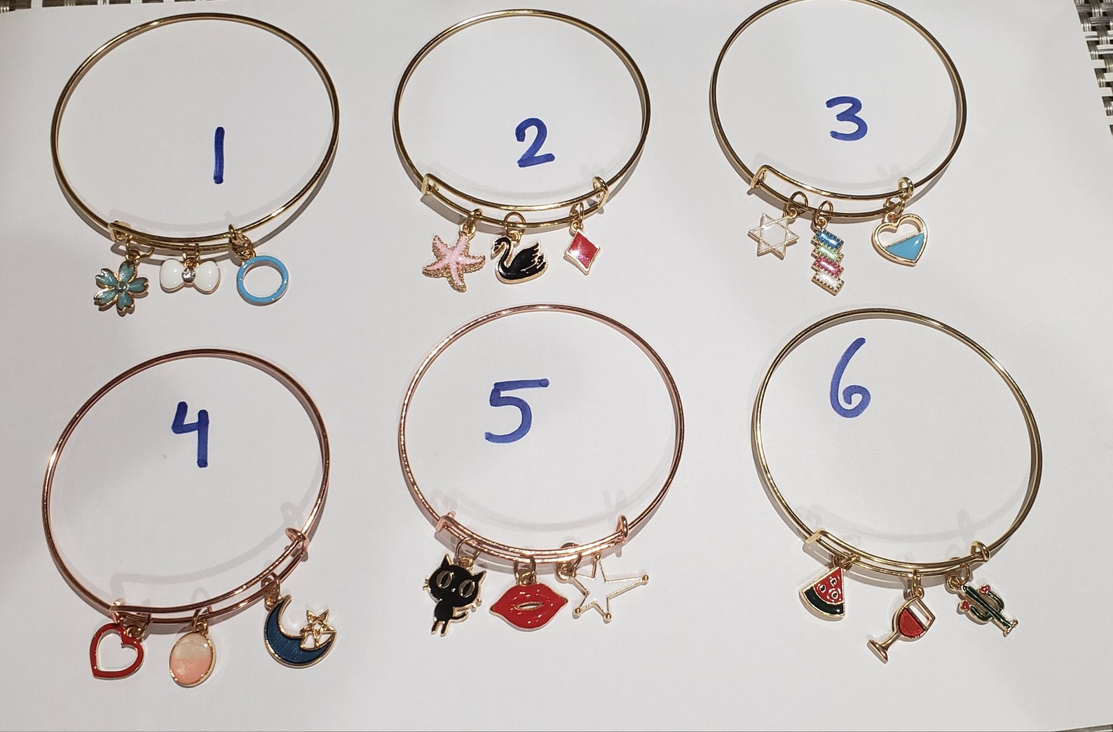 Charm Expandable bracelets/ bangles Etsy