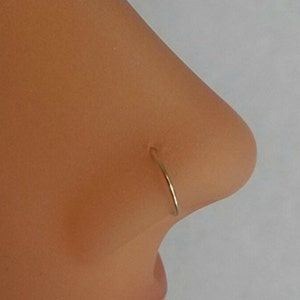 Nose Ring Nose Hoop Tragus Helix Cartilage Conch Ear Seamless Sterling Silver  18g, 20g, 21g, 22g, 24g Snug  6mm, 7mm, 8mm, 9mm,10mm