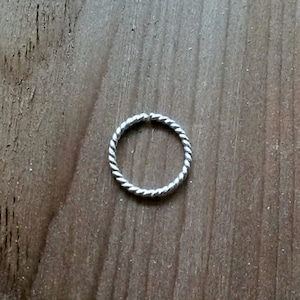 Nose Ring Nose Stud Tragus Helix Cartilage  Ear Seamless Twisted Sterling Silver  24  gauge  6mm, 7mm, 8mm, 9mm,10mm