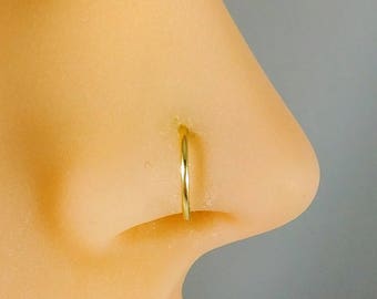 Fake Nose Ring Nose Hoop Tragus Helix Cartilage Gold