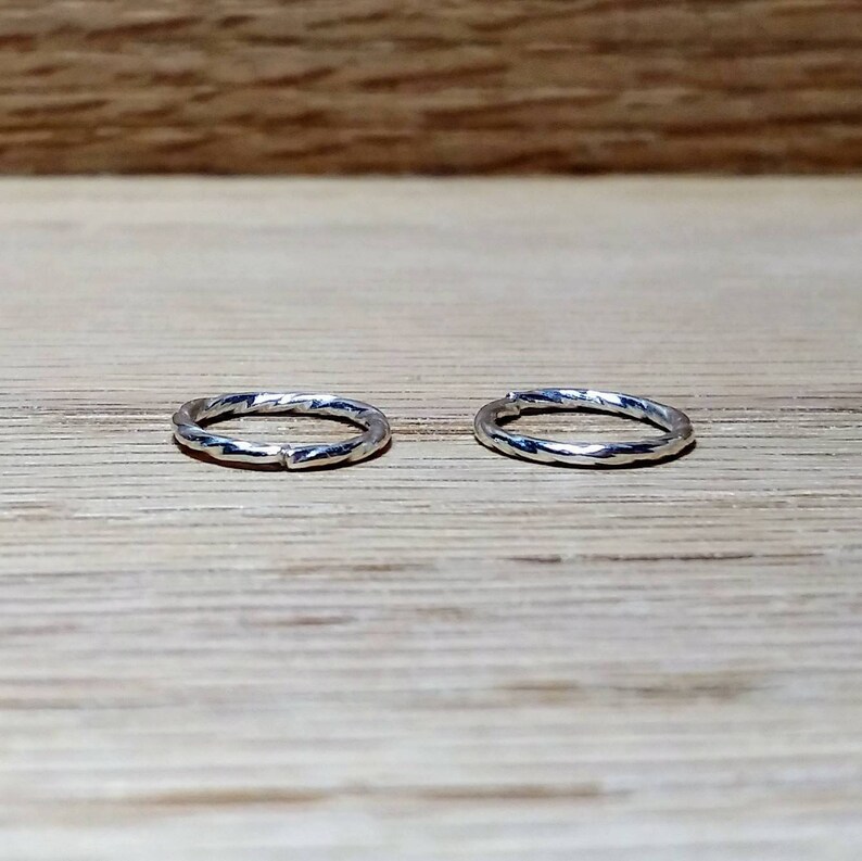 10.25mm.40 in 1 Pair Shiny Fine Silver Endless Twisted Ear Hoops 18 Gauge