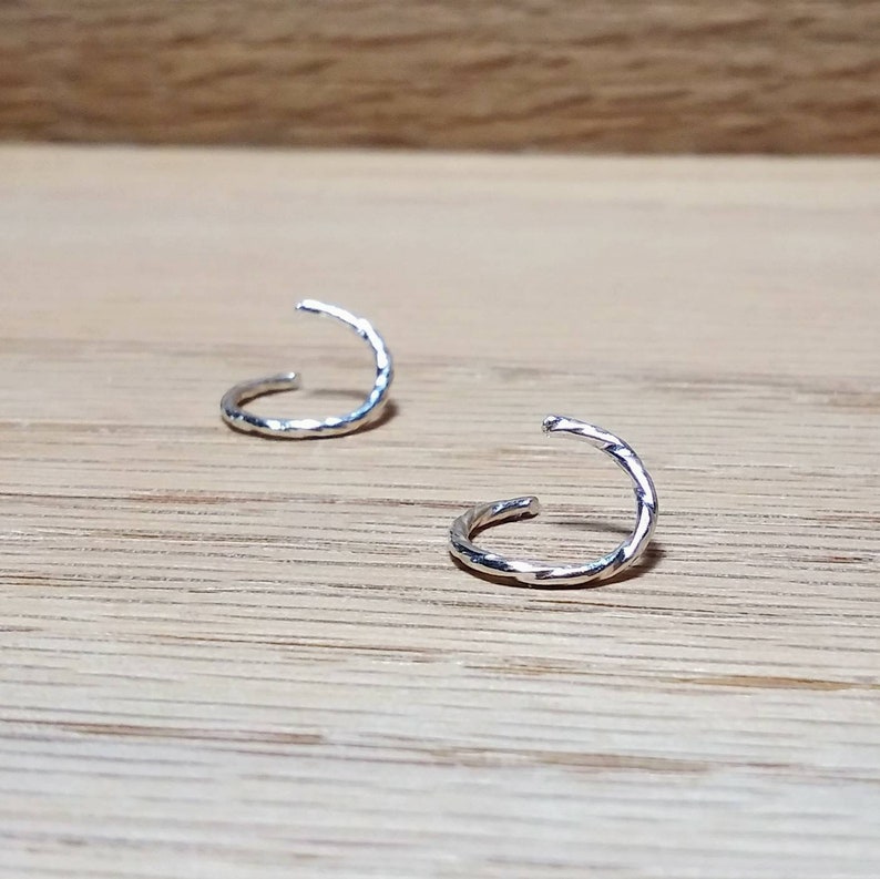 10.25mm.40 in 1 Pair Shiny Fine Silver Endless Twisted Ear Hoops 18 Gauge