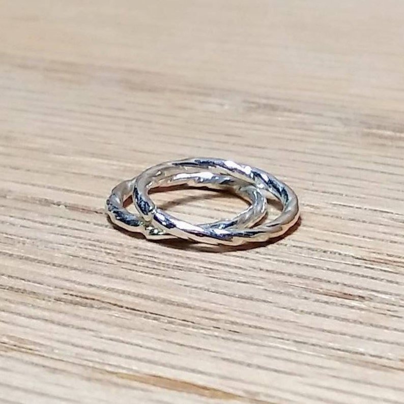 10.25mm.40 in 1 Pair Shiny Fine Silver Endless Twisted Ear Hoops 18 Gauge