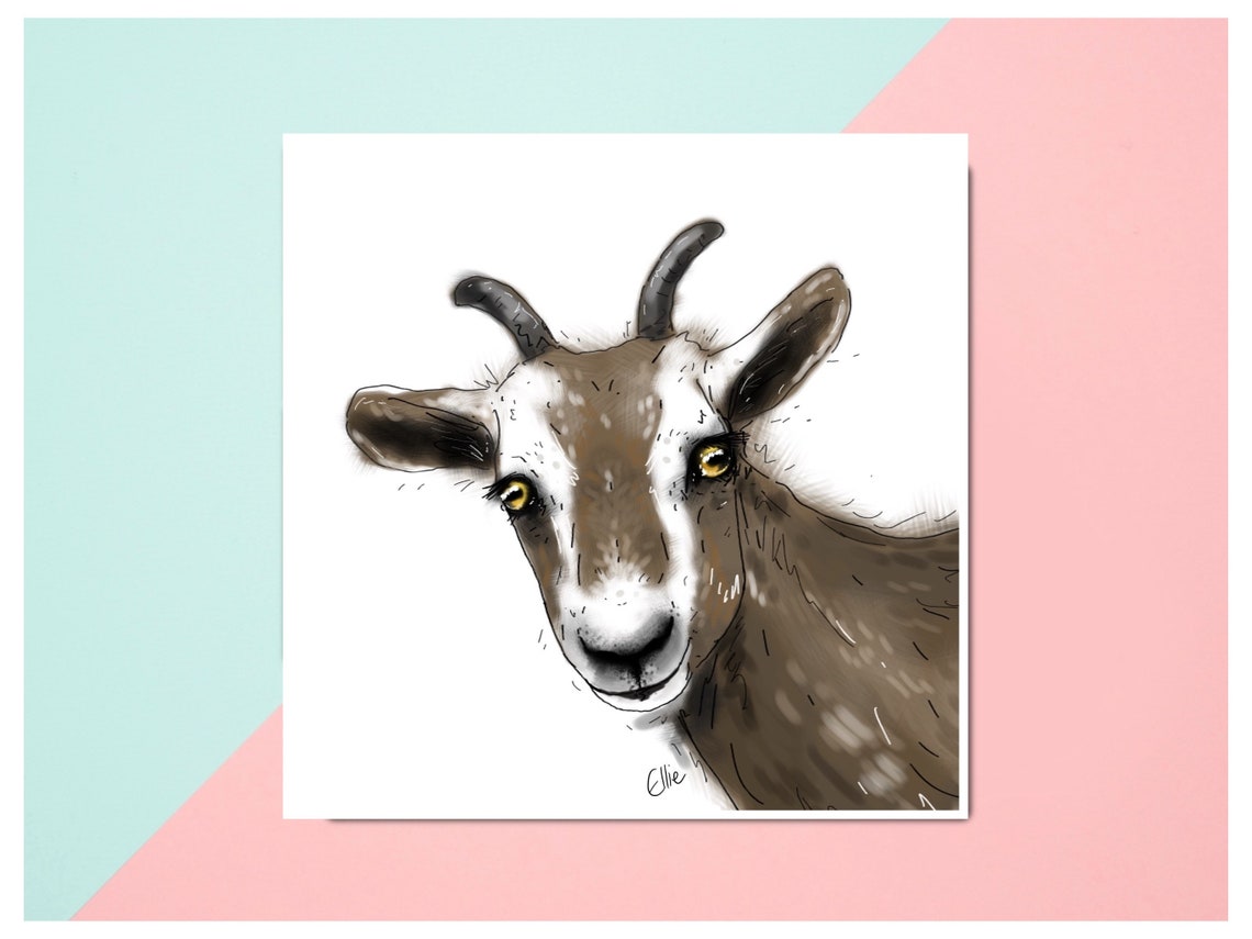 Goat card // funny goat card // goat gifts // goat birthday Etsy