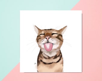 Cat card // bengal cat birthday card // bengal cat gifts // cat birthday card // Mother’s Day card from the cat // birthday cards uk shop