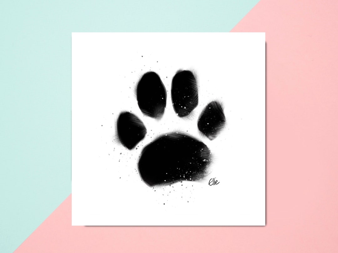 Paw Print Card // Birthday Card From the Dog // Birthday Card From the