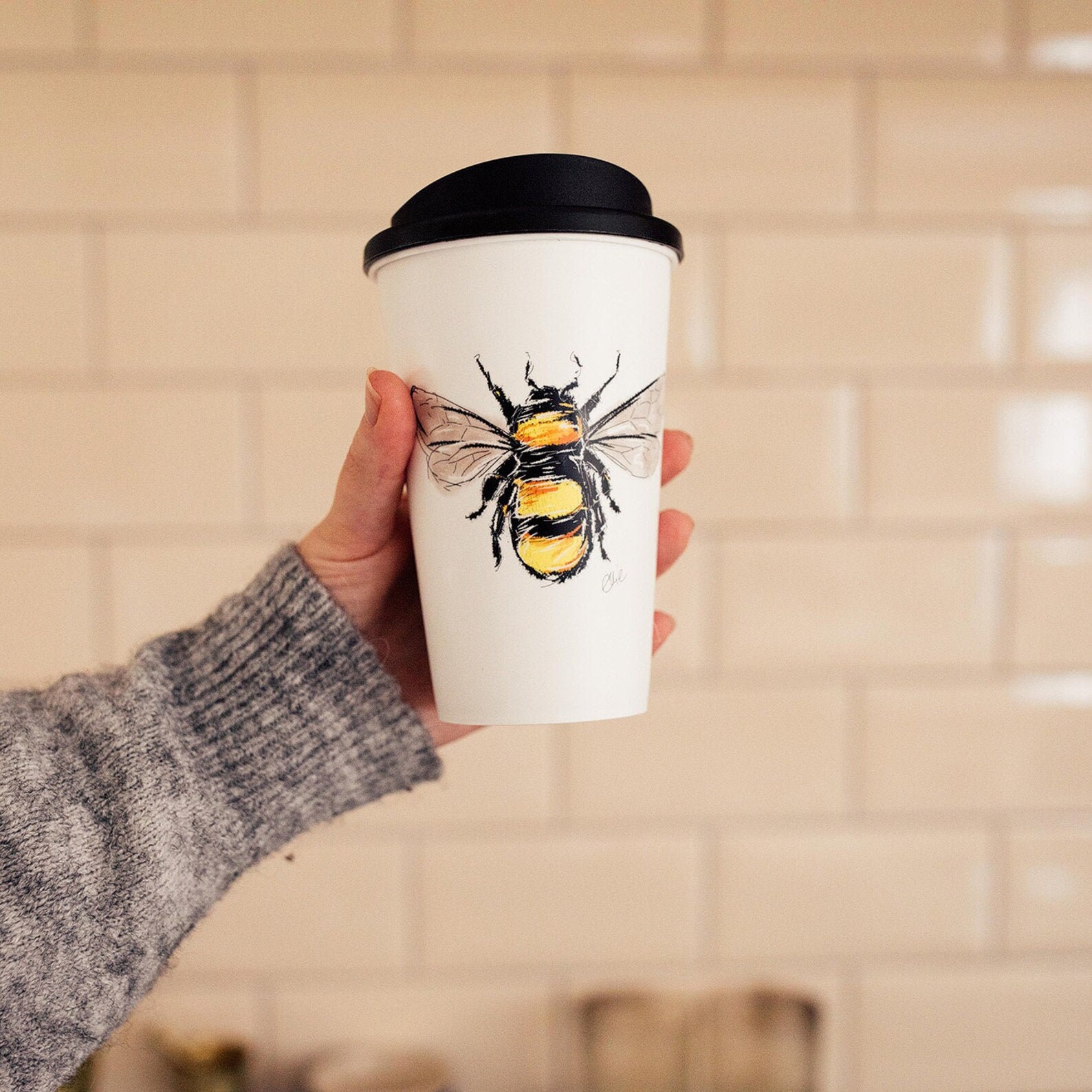 paperchase bee travel mug