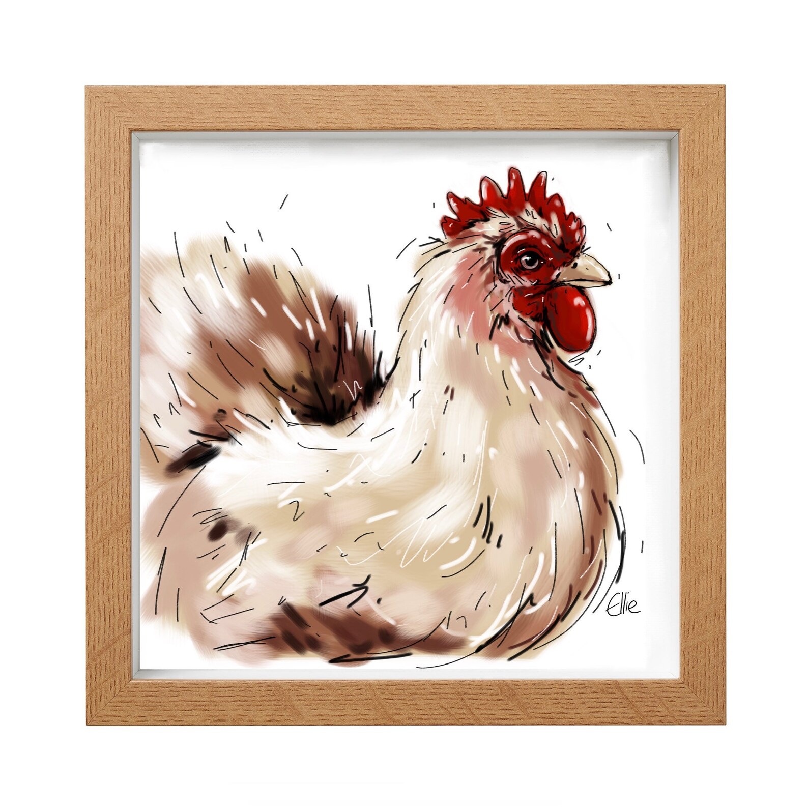 Framed Chicken Art Print // Framed Hen Art // Chicken Gifts // Etsy