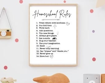 Homeschool Rules Poster: Christian Homeschool Decor (Downloadable Print)