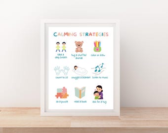Calm Down Corner Posters: Kids' Emotions & Affirmations (PDF Download 11x14 inches)