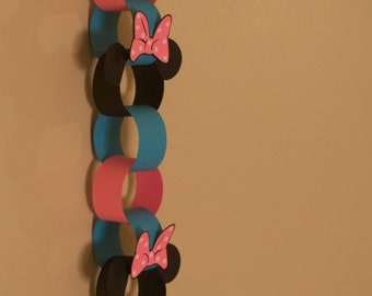 Minnie Mouse Countdown Chain - Blue and Pink