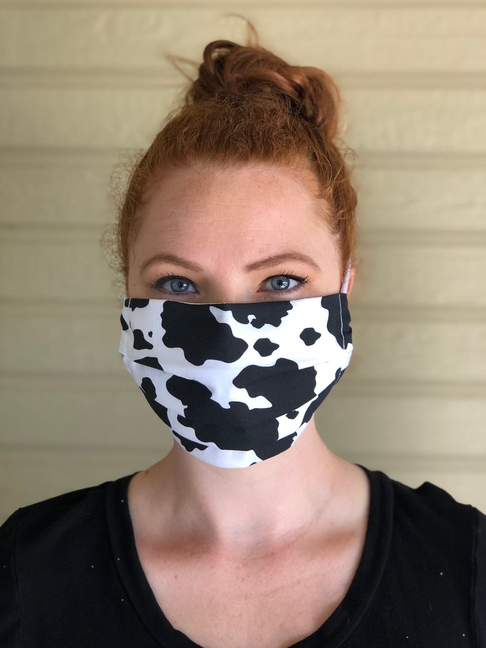 Pleated Cow Face Mask With Filter Pocket Wire Nose and Etsy