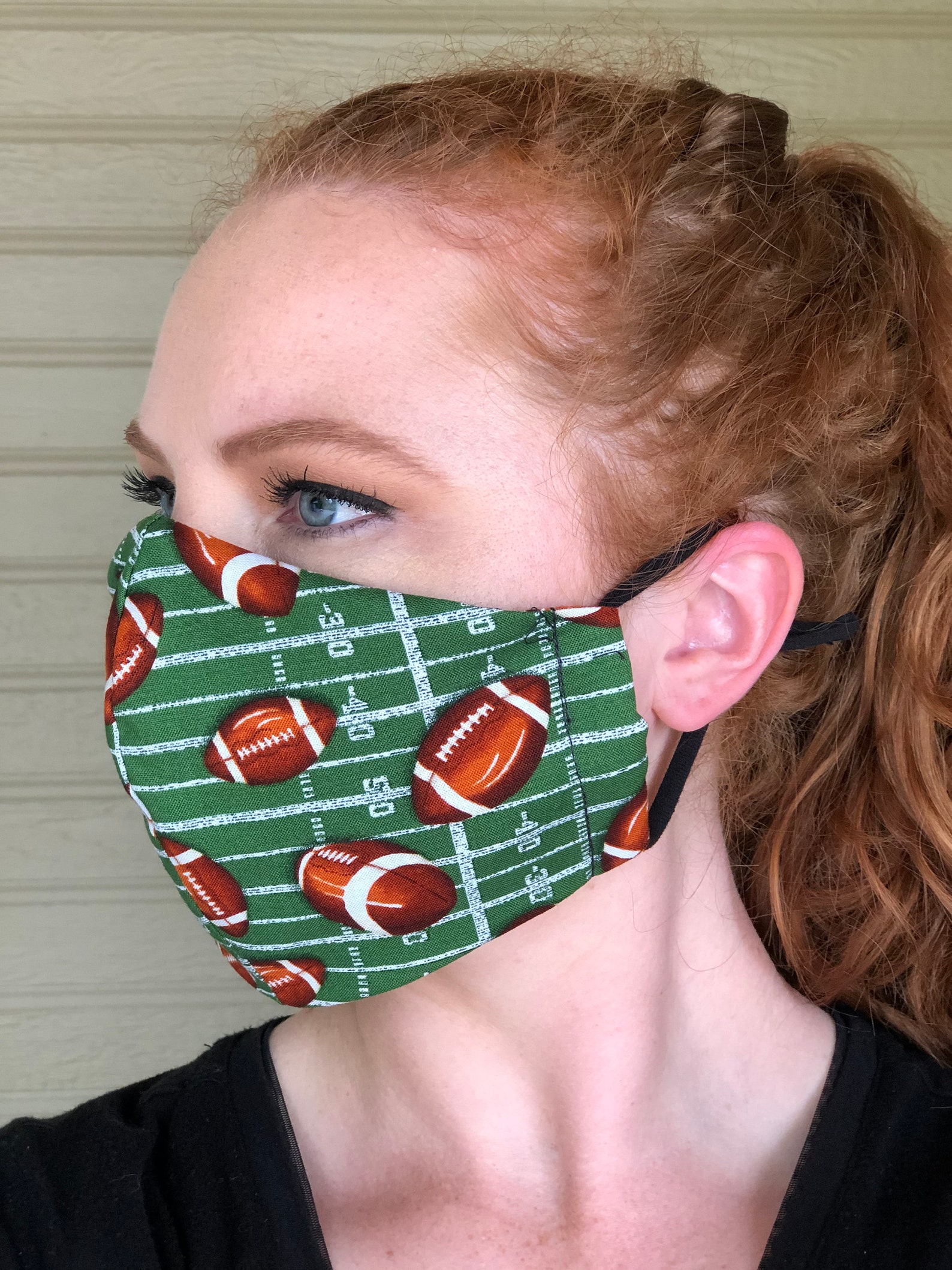 Football Face Mask with filter pocket wire nose and soft Etsy