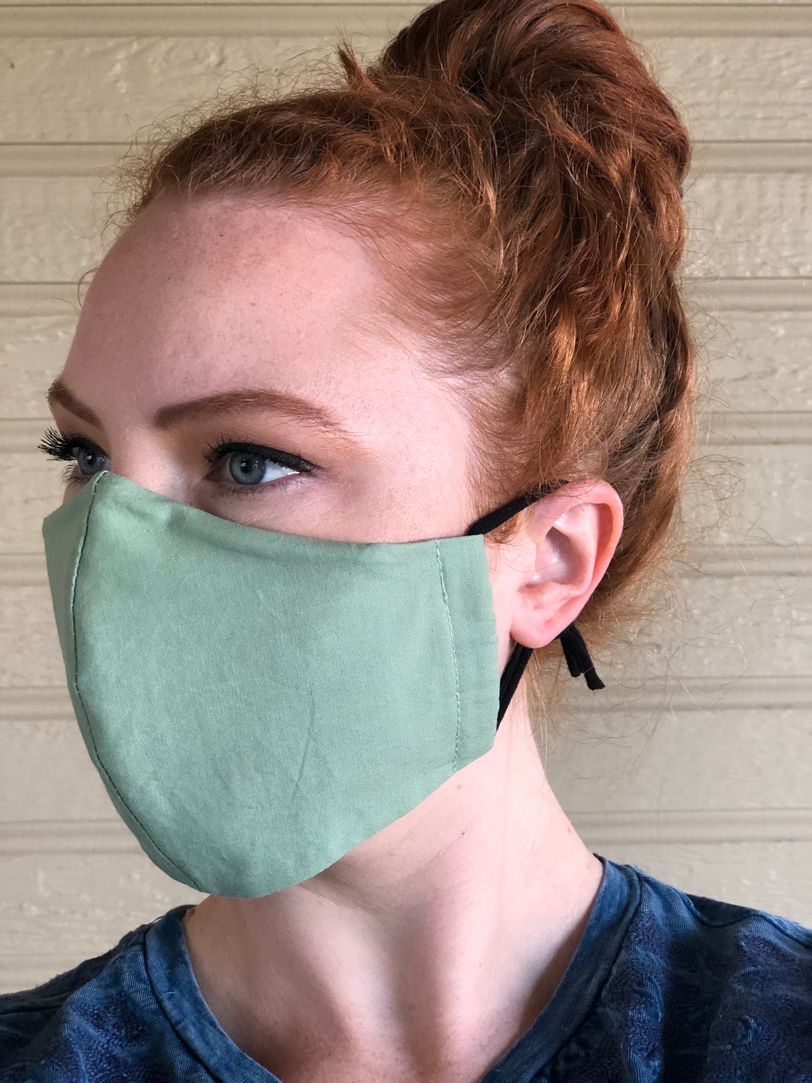 Sage Green Reusable Face Mask with filter pocket wire nose Etsy