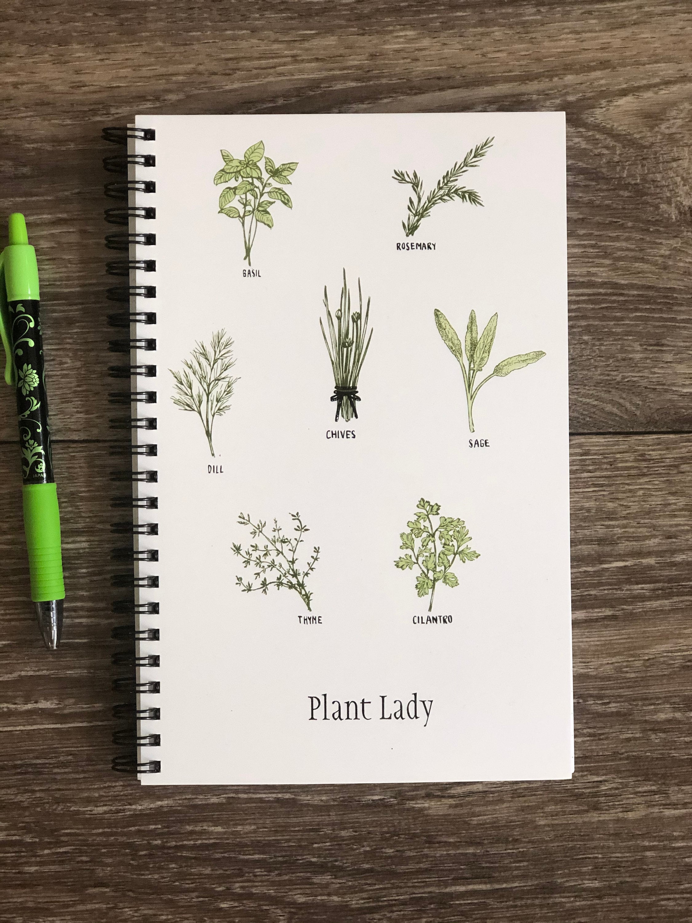 Plant Lady Notebook. Herbs and Plants Spiral Notebook with Etsy