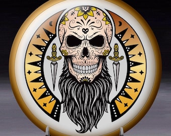 Bearded Skull - SVG Disc Dye Template for Vinyl