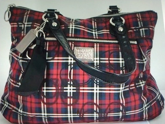 Coach Poppy Tartan Vintage Tote - image 1