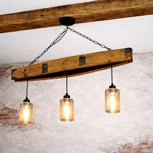 Bourbon Barrel Chandelier: Rustic 3-Light Whiskey Bar Pendant