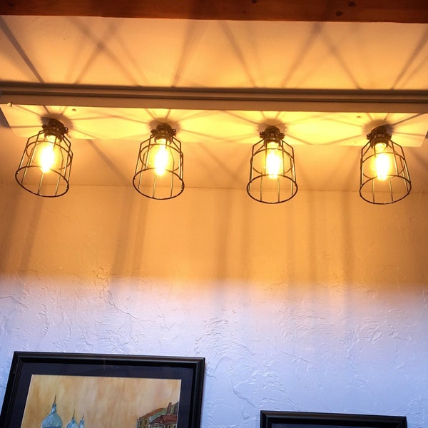 Wood Beam Light Fixture Etsy